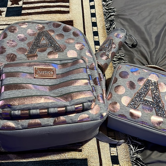Justice Accessories Justice Backpack Lunchbox And Water Bottle